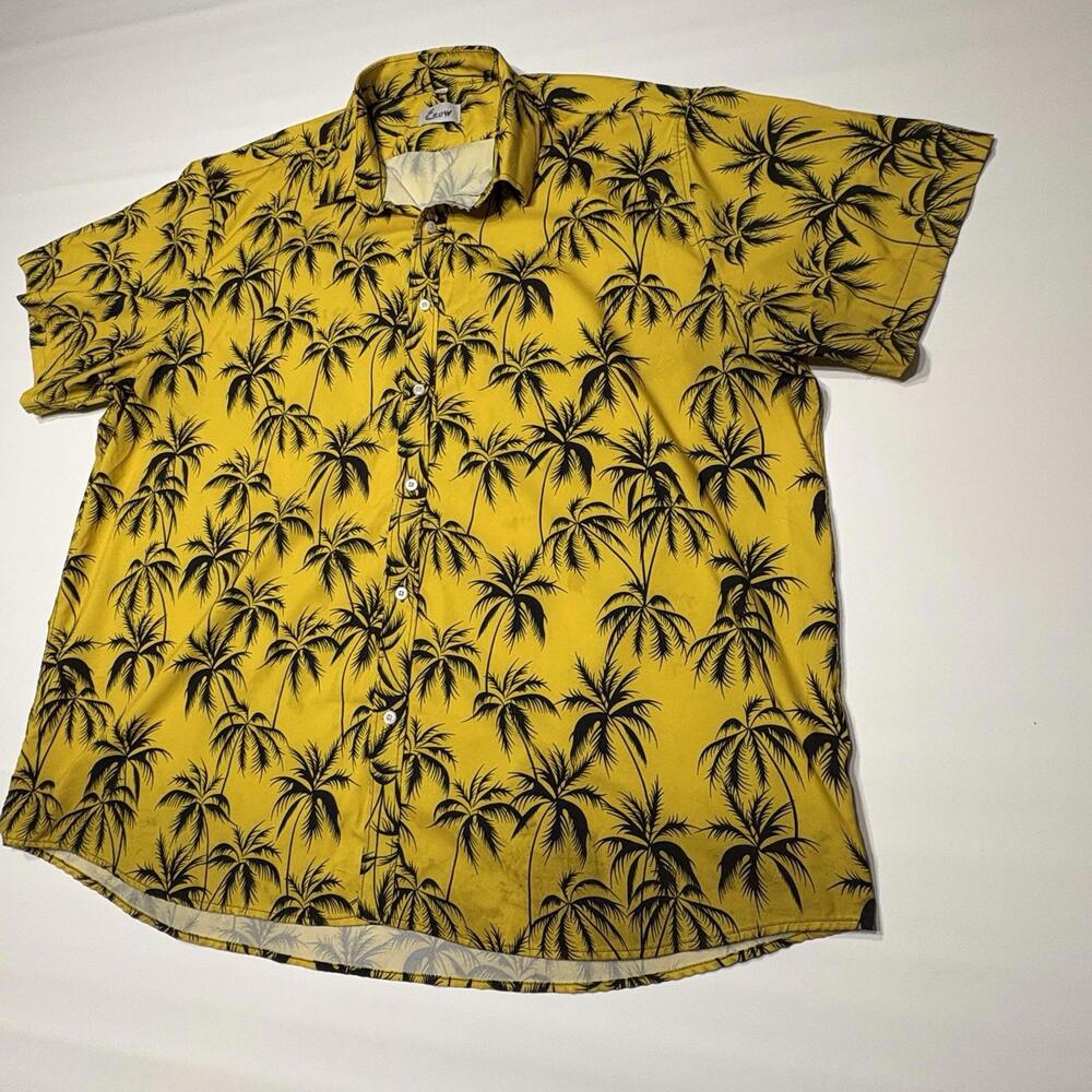 Euow Men's 3XL Tropical Hawaiian Palm Leaf Shirt - Picture 6 of 9